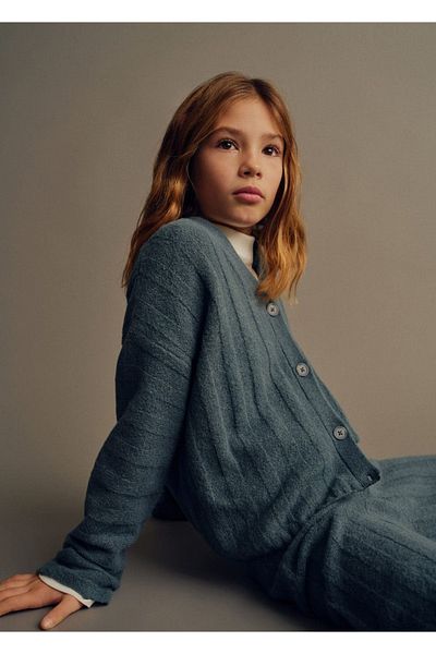 MANGO Kids Cardigan din tricotaje cu dungi