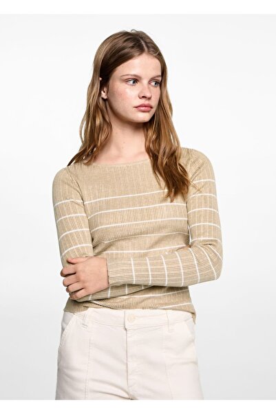 Mango Teen Prugasti rebrasti džemper