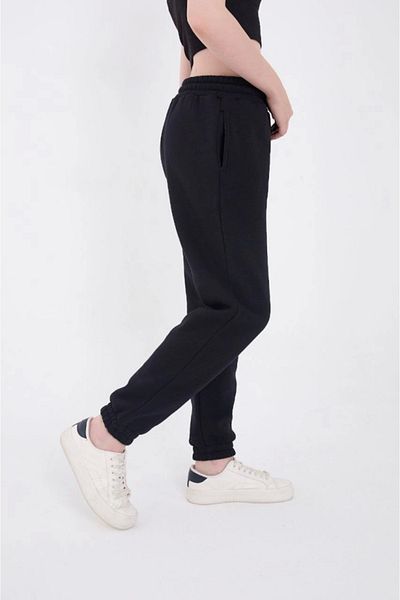 BosFonis Navy Blue Elastic Printed Sweatpants