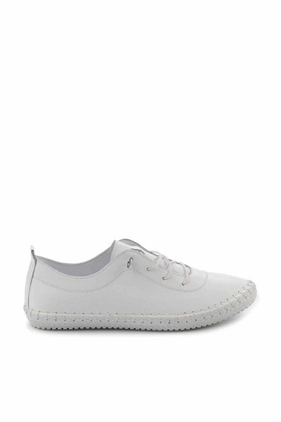 Bambi Weiße Freizeitschuhe aus echtem Leder für Damen K01272000403