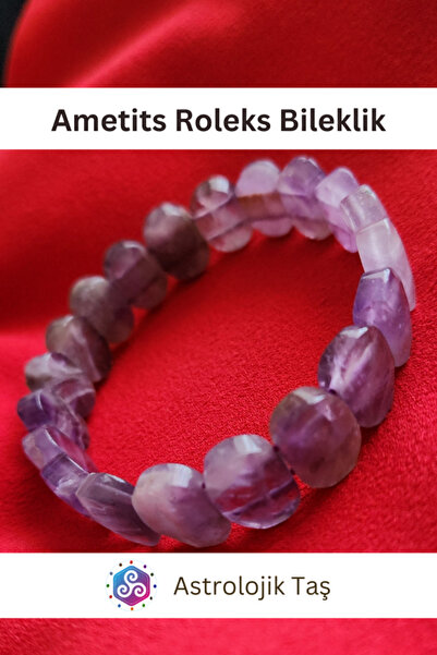 Astrolojik Doğal Taş سوار رولكس من الأحجار الكريمة الطبيعية من أميتيس - حجر أميتيس بيضاوي