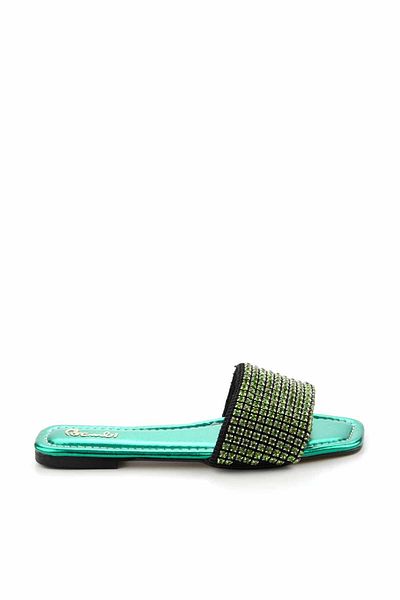 Bambi Metallic Green Damen Hausschuhe K 04284008609