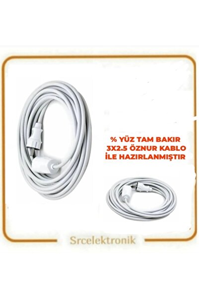 VİKO Viko TEKLİ Uzatma Seyyar Kablo (5 METRE) ( 3X2.5 TTR Öznur Kablo Tam Bak...