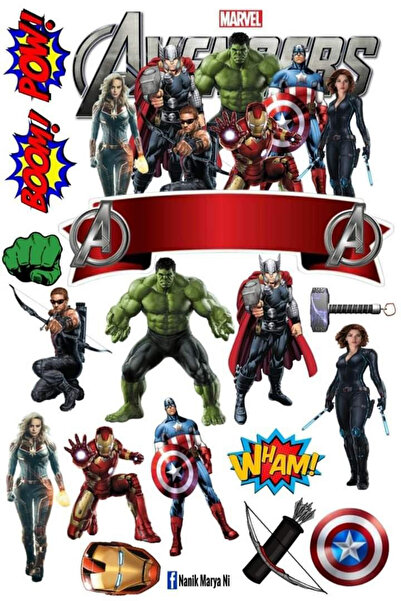 Sticksy Marvel StickerTelefon Laptop Notebook Tablet Defter Matara Stiker Eti...