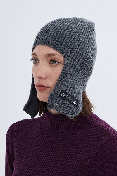 Nordbron Dark Gray Basic Knitwear - Soft Texture, Stretchy Ear Winter Aaley