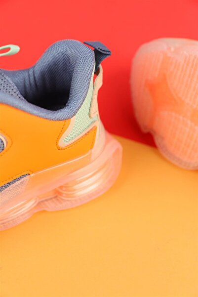 Vicco 32 - 37 Numara Vicco Mask Erkek Çocuk Kot Mavisi-Turuncu Spor Ayakkabı