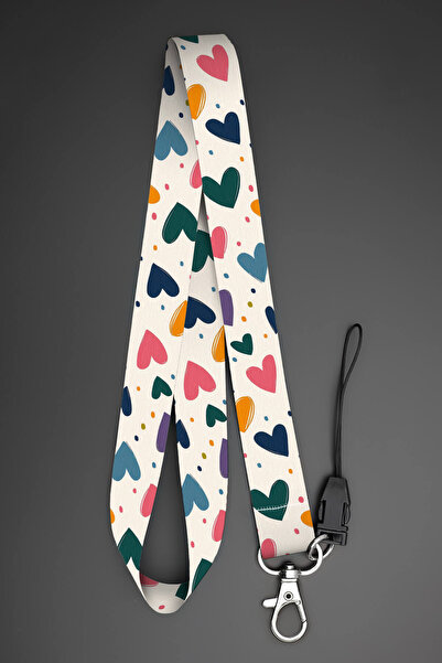 Apptakı Kalp Boyun Askı İpi Telefon Askısı Yaka Kartı Aksesuar - ASK0012