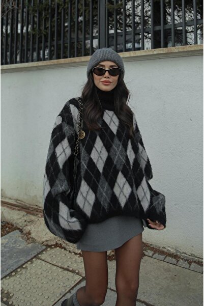 Havoş Black Riggs Diamond Patterned Sweater