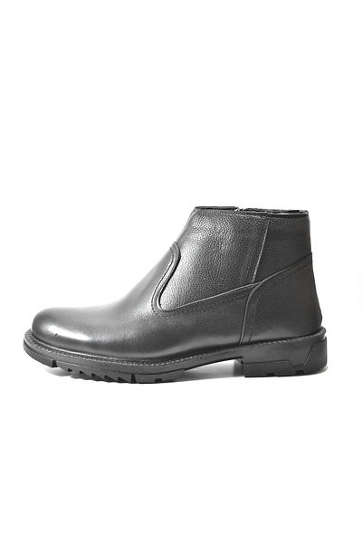 Onlo Ayakkabı Onlo Shoes DN.0661 Γνήσιο Δερμάτινο Μαύρο Γούνινο Ανδρικές Μπότες με φερμουάρ