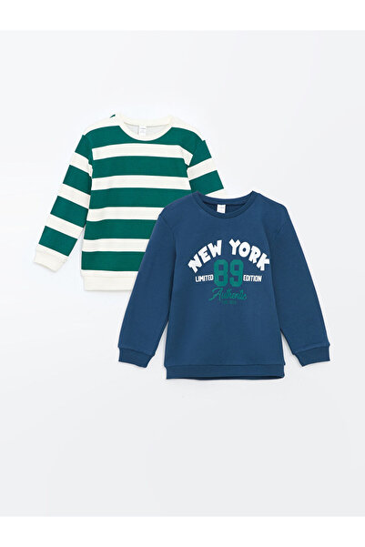 LC Waikiki LCW KidsIndigo Bisiklet Yaka Baskılı Kalın Erkek Bebek Sweatshirt ...