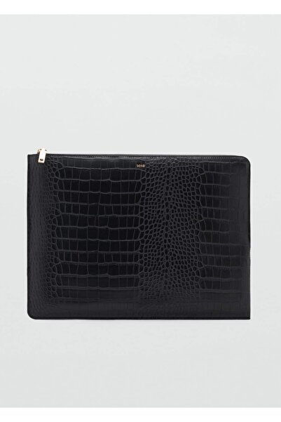 MANGO Woman Crocodile Skin Look Laptop Sleeve