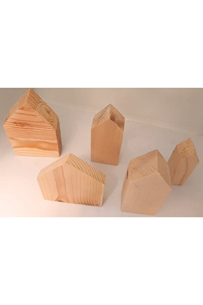 ELSA Ahşap Ev Şeklinde Dekoratif Blok Seti