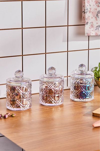 Karaca Robby Lustery 3-Piece Plaid Spice Set/Sugar Bowl 350 ml
