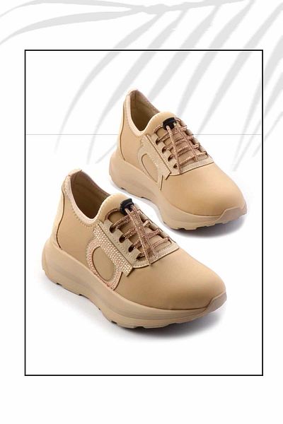 Bambi Beige Rose Stone Stretch Damen Sneaker K 01212111117