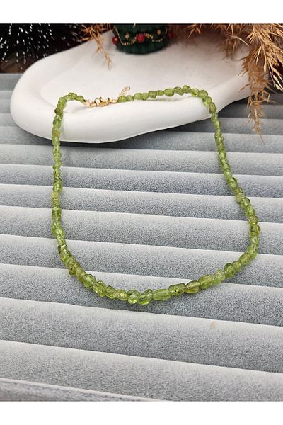 AURA Natural Stone Necklace (Peridot Stone)