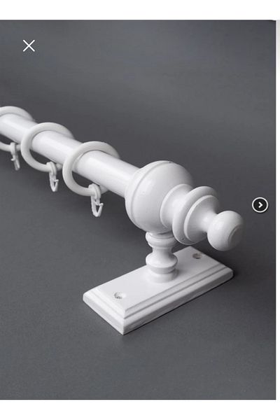 Emsal White Rayless Wooden Rustic Curtain Hanger 200