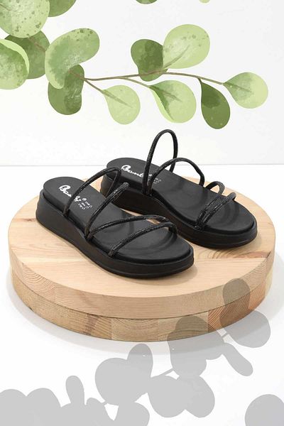 Bambi Black Stone Women's Slippers K04956401587