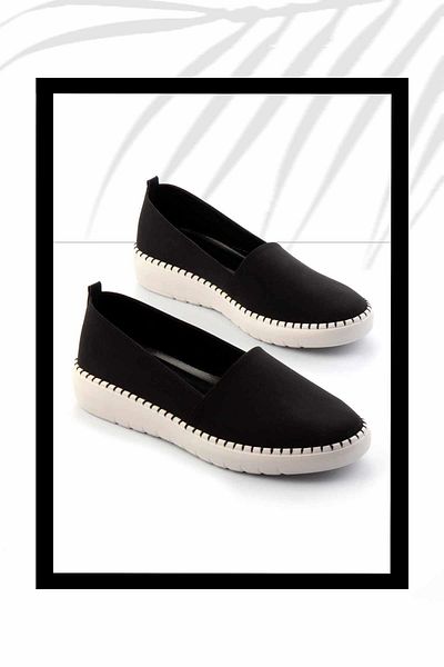 Bambi Damen-Freizeitschuhe aus schwarzem Stoff K 01309240104