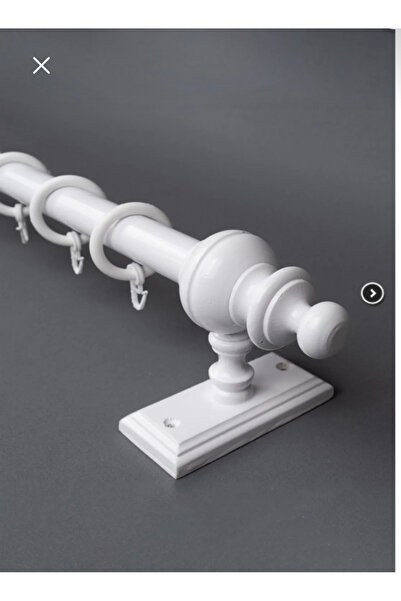 Emsal Beyaz Raysız Ahşap Rustik Perde Askısı 100 cm