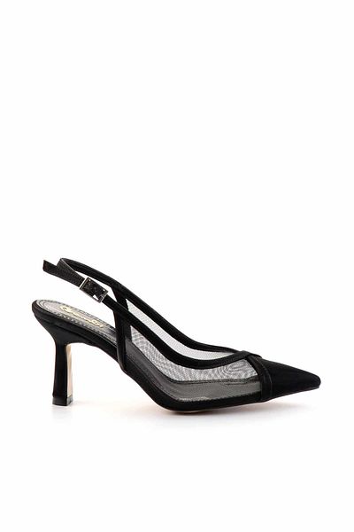 Bambi Klassische Damenschuhe mit Absatz aus schwarzem, glänzendem Satin K 01188203838