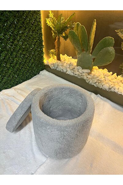 indirim rüzgarı GRİ TEDDY KUMAŞLI DEKORATİF SANDIKLI SİLİNDİR PUF BENCH