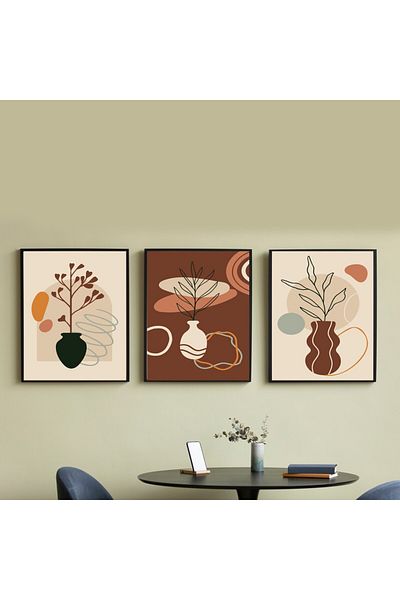 Gorgon Art Home 3-Piece Decorative Mdf Table Set Frame Look