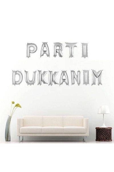 Parti Dükkanım T - Letter Foil Balloon Silver (35 cm)