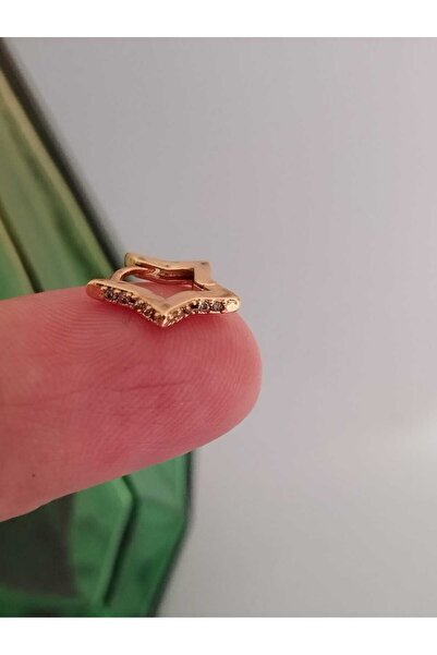 DCPİERCİNG Cerrahi Çelik Zirkon Taşlı Altın Yıldız Halka Tragus Helix Conch Piercing