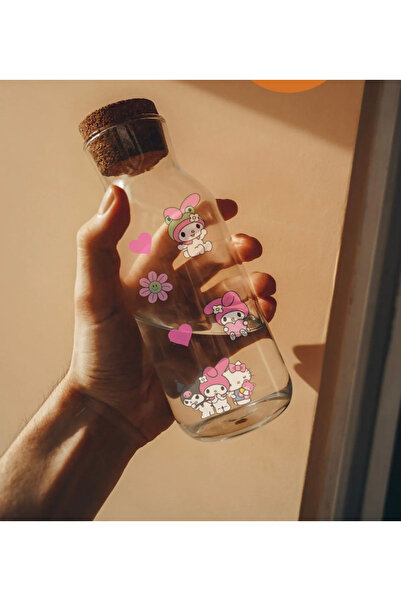 SHEKER HOME Kuromi My melody Hello Kitty Cinnamoroll Suya Dayanıklı 5 Yaprak Sticker Seti