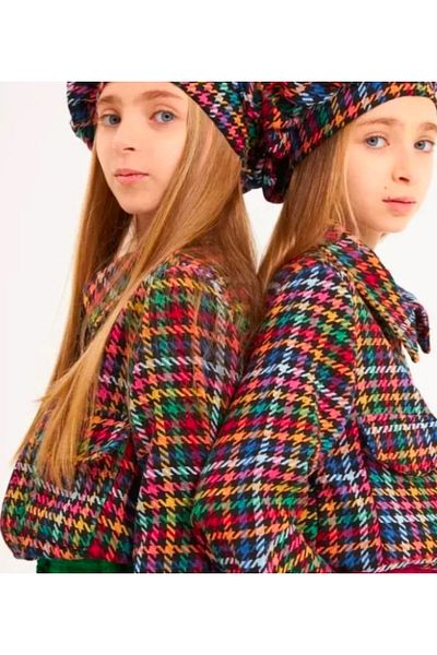 Hilal Akıncı Kids Girl's Special Design Crop Jacket Hat Set of 2