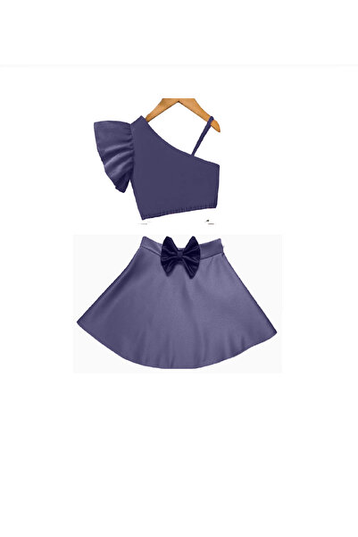 HSNLİFE Set de fuste din satin pentru fete, albastru marin