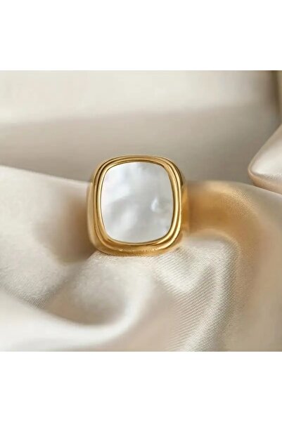MAF Atölye Şık Mühür Yüzük 18K Altın Kaplama Paslanmaz Çelik Yüzük