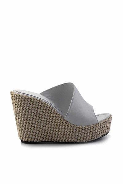 Bambi Genuine Leather White Women's Slippers - K04480091003