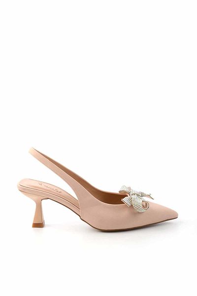 Bambi Matte Nude Satin Damen Abendkleid Schuhe K 01231111138
