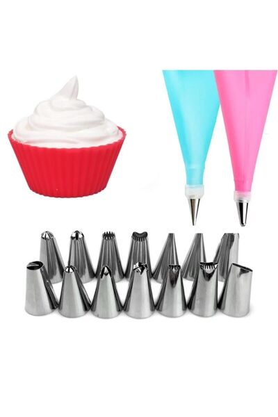LOVYCO 13 Pieces Silicone Suit Cream Squeeze Bag Pastry Cream Bag Cake Decoration