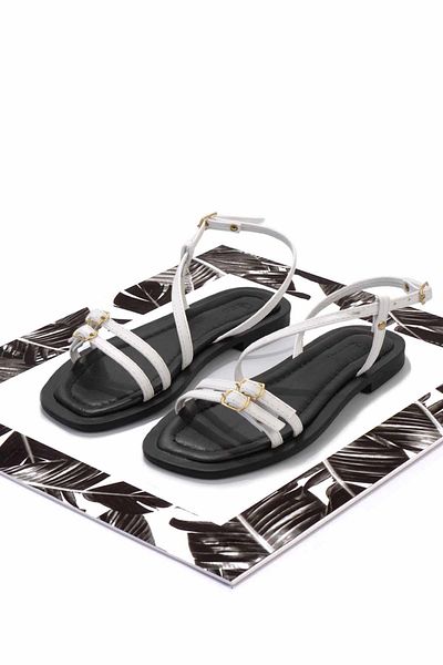 Bambi Women's White Sandals - K 05826018309