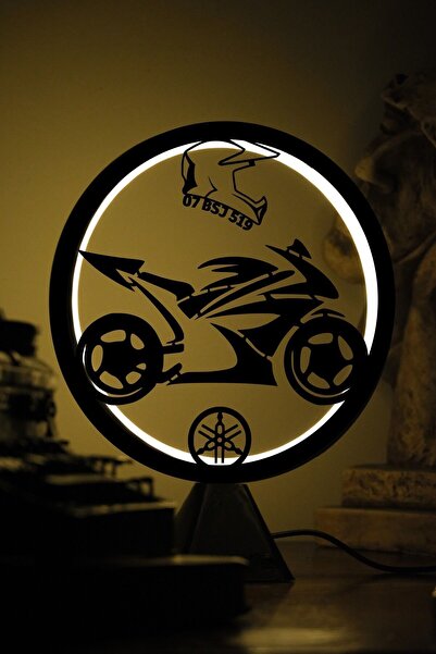 artolie Motor Kişiye Özel Plakalı Silüet Lamba, Gece Lambası, Masa Lambası, Ç...