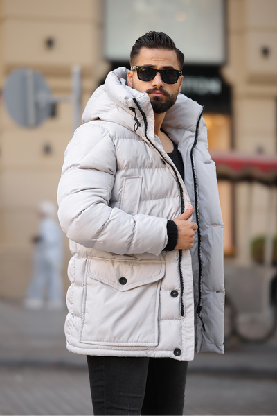 MODAEMAS ЧОЛОВІЧЕ ТОВСТЕ ПАЛЬТО З КАПЮШОНОМ