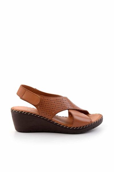 Bambi Taba Leather Women's Sandals K05809709303