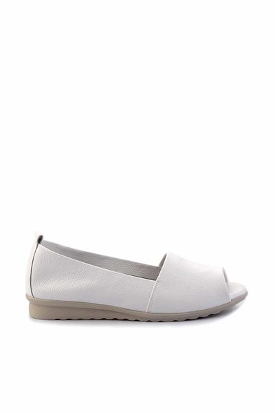 Bambi Mattweiße Damen-Espadrille aus echtem Leder K 01582664003