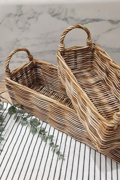 AFRALYAHOME 30 см органайзер за саксия за саксия - декорация за дома, ратан, бамбук, ракита, хартия за изработка