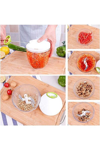 ARVALE Hand Rondo with 5 Blades and String| Rope Pull Hand Rondo - White