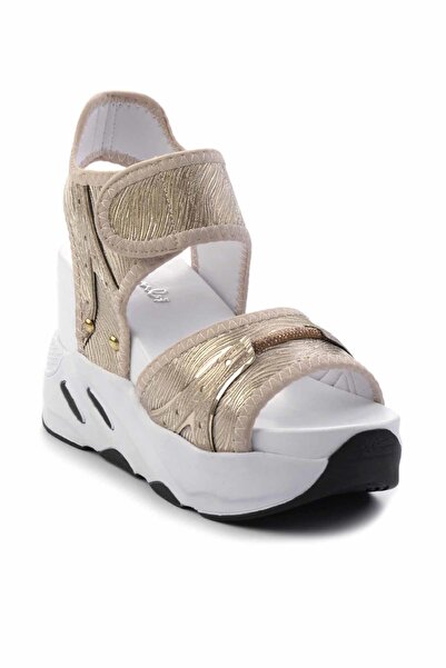 Bambi Women's Beige Striped Sandals - K05026200109