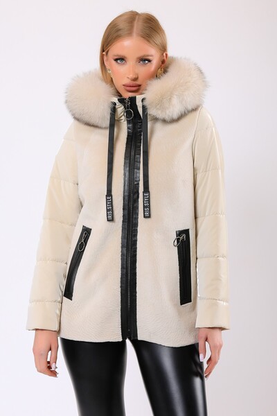 Leather Club Kürk Aksesuarlı Yün Puffer Kaban