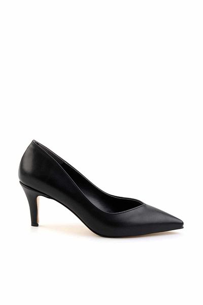 Bambi Classic Black Heeled Women's Shoes - K 01992111009