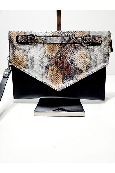 Queen Elizabeth 2 EYE SHINY SNAKE PATTERNED HAND-SHOULDER BAG