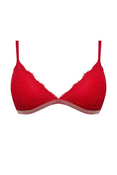 DeFacto Christmas Themed Lace Red Bra with Removable Pads D6411Ax24Wn