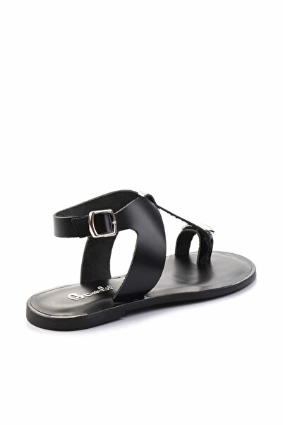Bambi Black Leather Women's Sandals K05511060103
