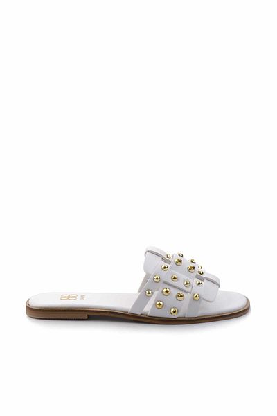 Bambi Women's White Slippers - K04024010009 Model
