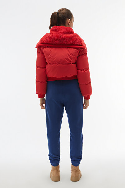 Mudo Crop Inflatable Coat with Fur Collar